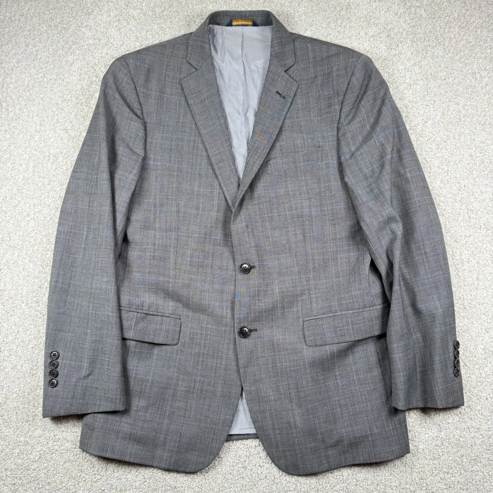 Brooks Brothers Sport Coat Mens 42R Grey Explorer Regent Fit Wool Plaid Blazer